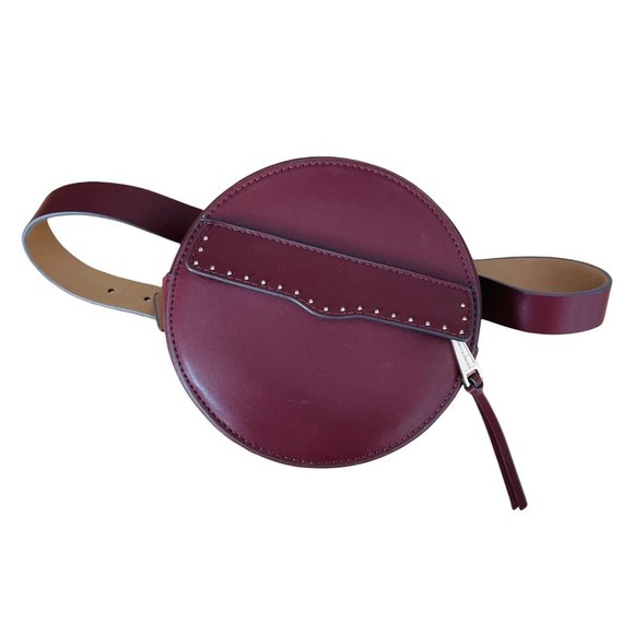 Rebecca Minkoff Handbags - Rebecca Minkoff Women's Maroon Circle Adjustable Leather Belt Bag